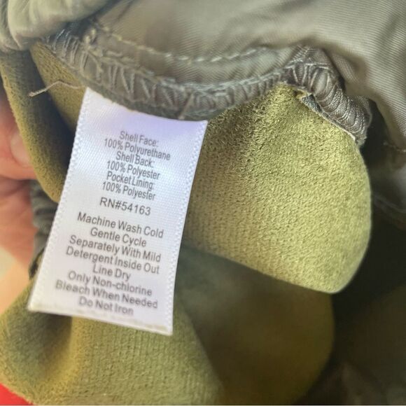 Marc by Andrew Marc Drawstring Faux Leather Pants Army Green Womens M Streetwear - Picture 4 of 9